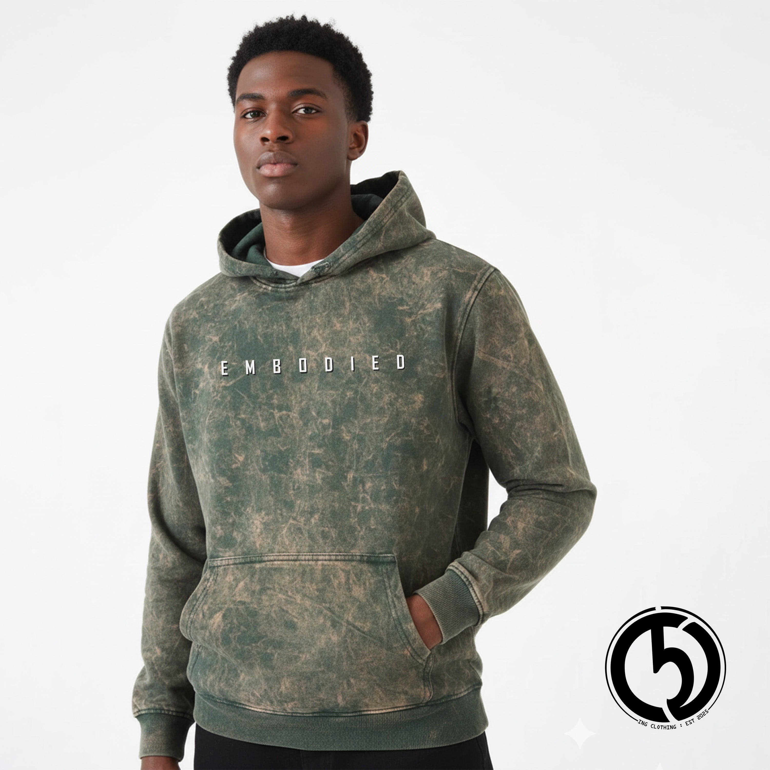 Embodied green hoodie