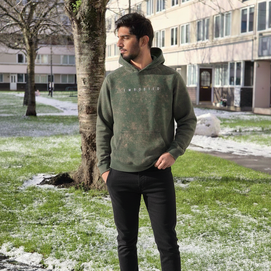 Embodied green hoodie